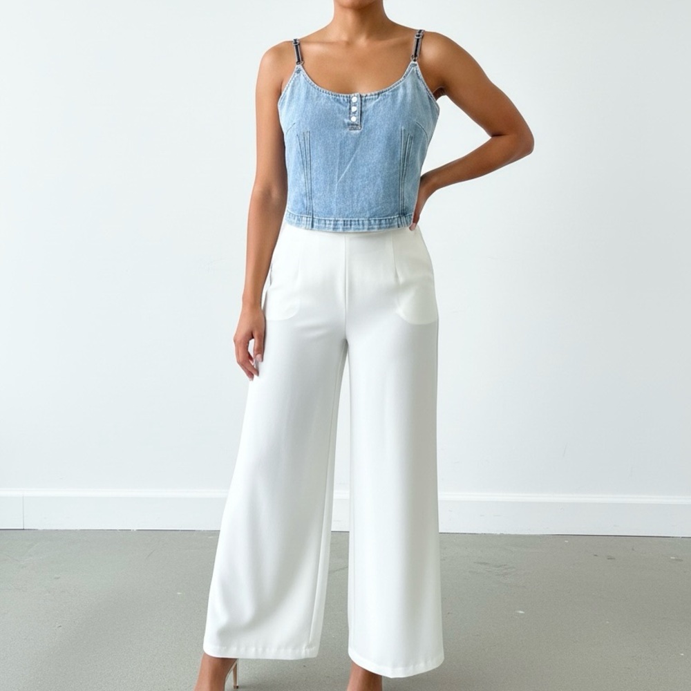 The Newport News Jeanology Vintage Denim Corset Top